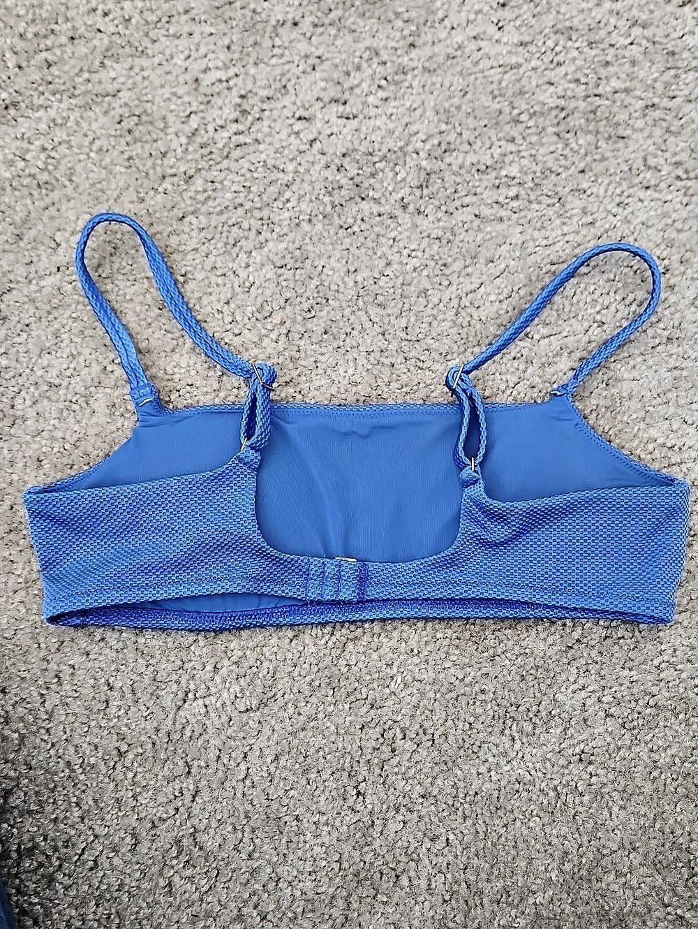 Aerie Low Scoop Ribbed Bikini Top Blue Size Medium
